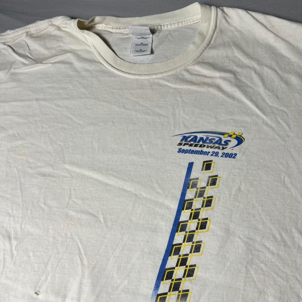 Vintage 2002 Kansas Speedway Protection One 400 NASCAR Racing T-Shirt XL White